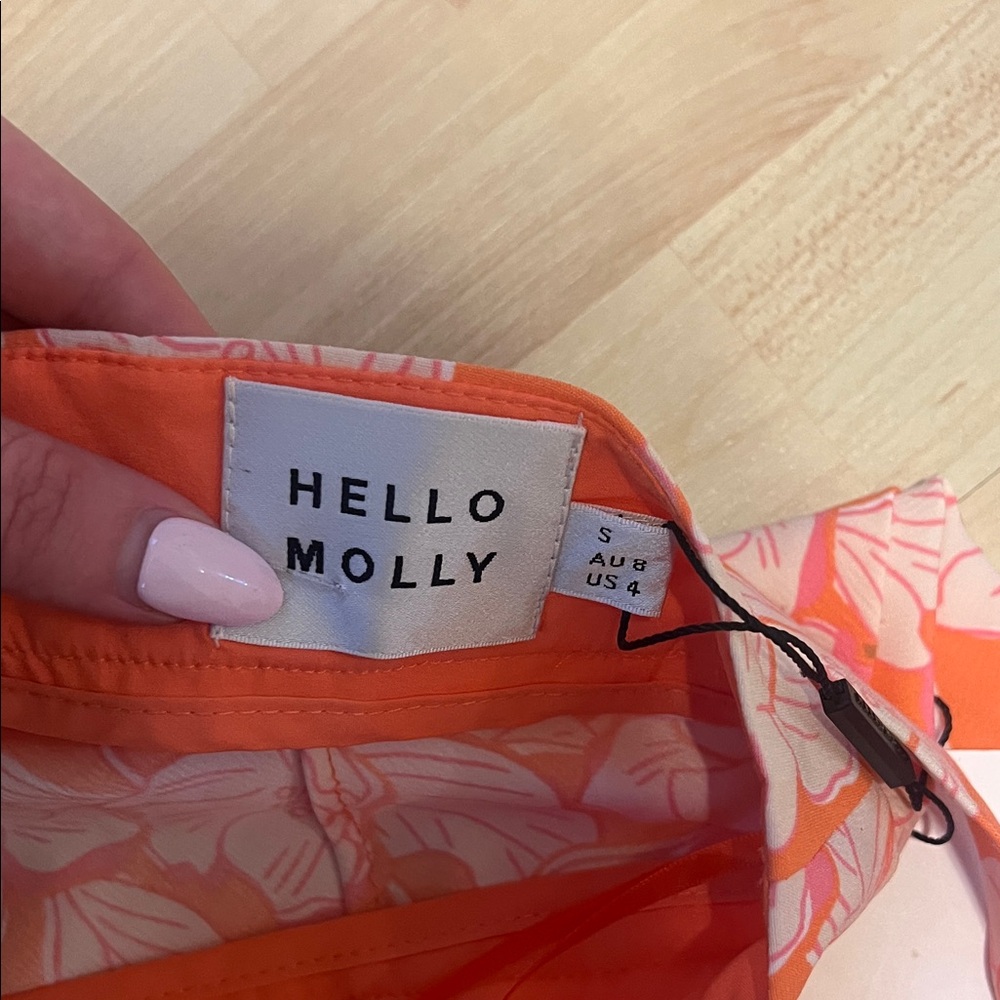 Hello Molly Coral Pink Floral Halter Mini Dress - Picture 6 of 6
